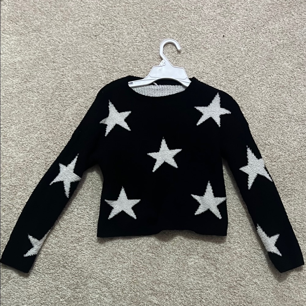 Black Sweater with White Star Pattern